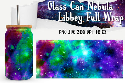 Nebula Can Glass Wrap. Libbey Glass Can Full Wrap. Sublimation Samaha Design 