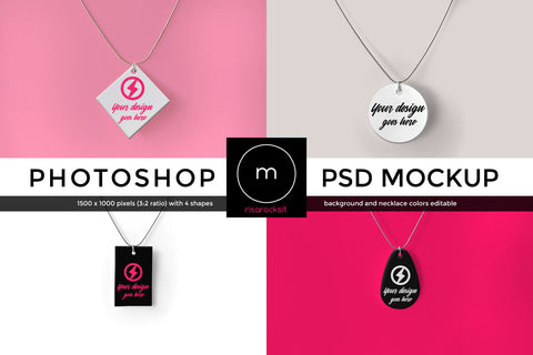 Necklace Layered PSD Photoshop Product Mockup Set Mock Up Photo Risa Rocks It 