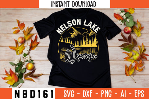 NELSON LAKE WISCONSIN T-Shirt Design SVG Nbd161 