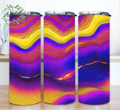 Neon 20oz Skinny Tumbler, Rainbow Neon Tumbler Wrap, Rainbow Tumbler Png, Colorful Rainbow Sublimation Tumbler, Coffee Tumbler, Skinny Tumbler Png Sublimation BouDesign 