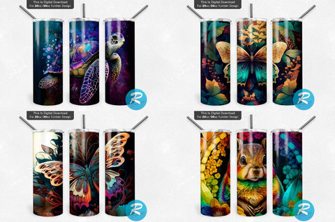 Neon Alcohol Ink Tumbler Bundle Sublimation Regulrcrative 