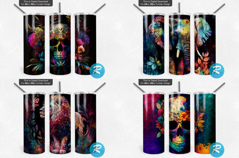 Neon Alcohol Ink Tumbler Bundle Sublimation Regulrcrative 