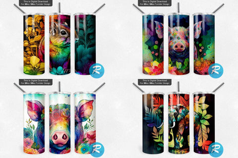 Neon Alcohol Ink Tumbler Bundle Sublimation Regulrcrative 
