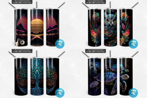 Neon Alcohol Ink Tumbler Bundle Sublimation Regulrcrative 