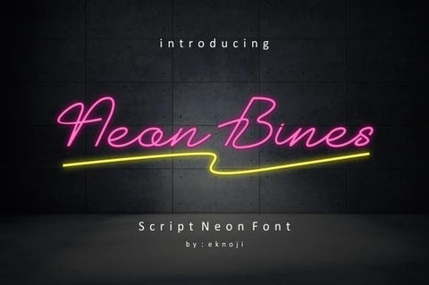Neon Bines Font eknojistudio99 