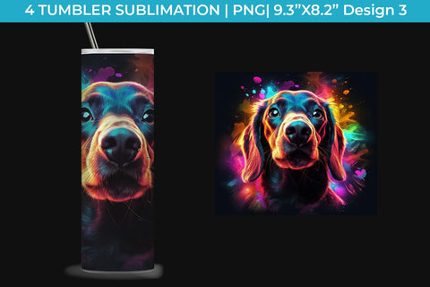 Neon Dachshund Dog Tumbler Wrap 20 oz Sublimation PNG Bundle Free For Commercial Use Sublimation Sintegra 