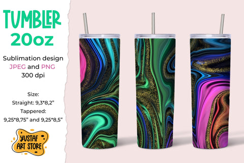 Neon fluid art tumbler. Marble tumbler sublimation Sublimation Yustaf Art Store 