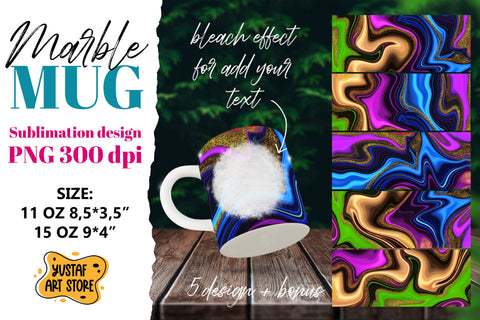 Neon glow sublimation mug wrap bundle.Fluid art PNG design Sublimation Yustaf Art Store 