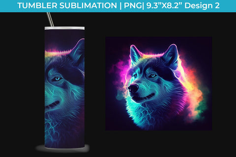 Neon Husky Tumbler Wrap 20 oz Sublimation PNG Bundle Free For Commercial Use Sublimation Sintegra 