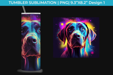 Neon Labrador Retriever Dog Tumbler Wrap 20 oz Sublimation PNG Bundle Free For Commercial Use Sublimation Sintegra 