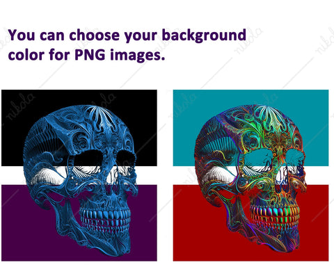 Neon Lights Human Skull JPG PNG Sublimation nikola 