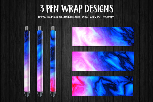 Neon Marble Pen Wrap Template. Sublimation or Waterslide Sublimation LaBelezoka 