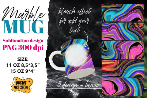 Neon marble sublimation mug wrap bundle.Fluid art PNG design Sublimation Yustaf Art Store 