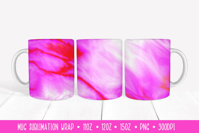 Neon Mug Sublimation Design. Hot Pink Marble Mug Wrap Sublimation LaBelezoka 