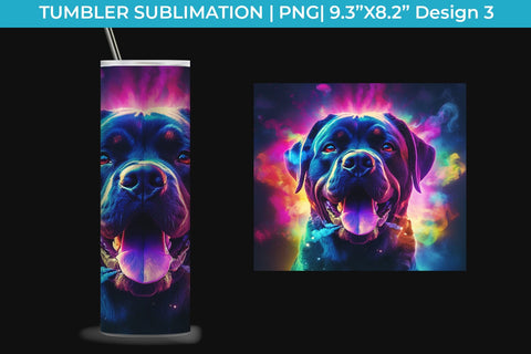 Neon Rottweiler Dog Tumbler Wrap 20 oz Sublimation PNG Bundle Free For Commercial Use Sublimation Sintegra 