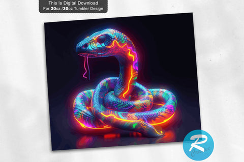 Neon Snake 20 oz / 30 oz Tumbler PNG Sublimation Regulrcrative 