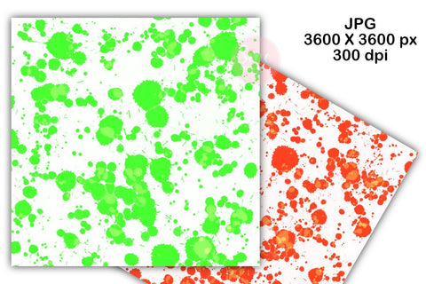 Neon Splatter Digital Papers Backgrounds Digital Pattern SineDigitalDesign 