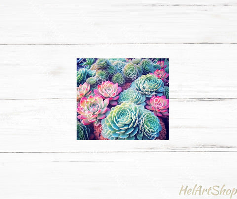 Neon Succulent Tumbler PNG Sublimation, Skinny Tumbler PNG Sublimation _HelArtShop_ 