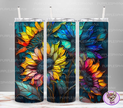 Neon Sunflower Tumbler PNG Sublimation, Skinny Tumbler PNG Sublimation _HelArtShop_ 