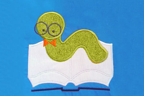 Nerdy Bookworm Applique Embroidery Embroidery/Applique Designed by Geeks 