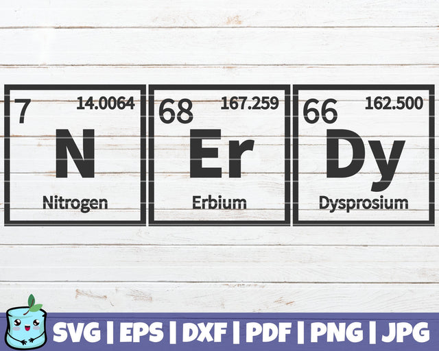 Nerdy Periodic Table SVG MintyMarshmallows 