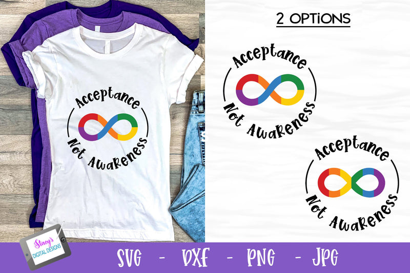 Neurodiversity SVG - Acceptance not awareness SVG Stacy's Digital Designs 