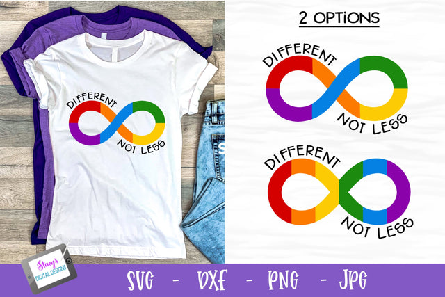 Neurodiversity SVG - Different Not Less SVG SVG Stacy's Digital Designs 