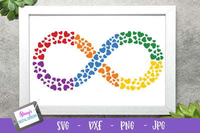 Neurodiversity SVG - Infinity sign with hearts SVG Stacy's Digital Designs 