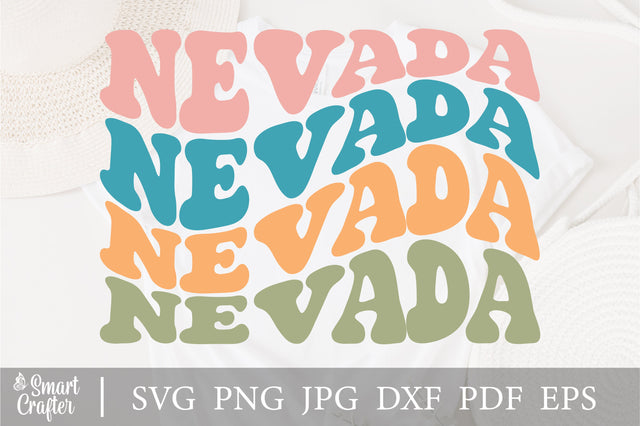 Nevada Svg, Love Nevada Svg, Nevada State Svg, Usa State Svg, Travel States Tourist Svg, America Family Vacation Svg, Wavy Stacked Svg Png SVG Fauz 