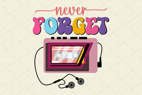 Never Forget Cassette Floppy Disk VHS CD Sublimation Rupkotha 