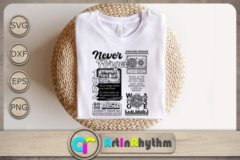 Never Forget Svg, Music Svg, Cassette Tape Svg, Retro T-Shirt Design SVG Artinrhythm shop 