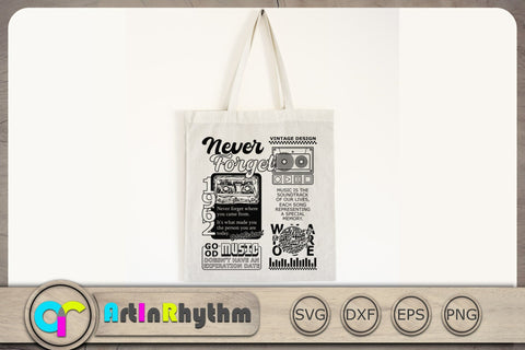 Never Forget Svg, Music Svg, Cassette Tape Svg, Retro T-Shirt Design SVG Artinrhythm shop 