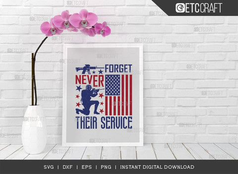 Never Forget Their Service SVG Cut File, Happy Confederate Memorial Day Svg, Confederate Heroes Day Svg, Confederate Memorial Quote, ETC T00630 SVG ETC Craft 