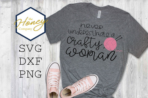 Never Underestimate a Crafty Woman SVG PNG DXF Bundle SVG The Honey Company 