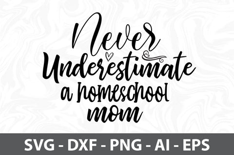 Never underestimate a homeschool mom SVG SVG orpitasn 