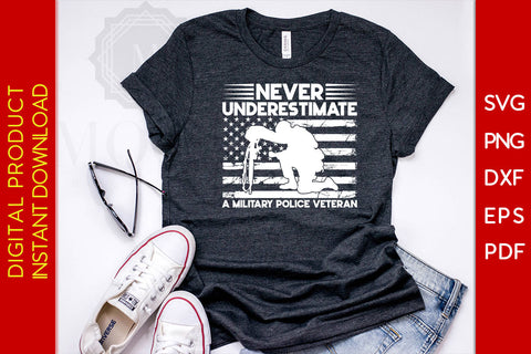 Never Underestimate A Military Police Veteran SVG PNG PDF Cut File SVG Creativedesigntee 