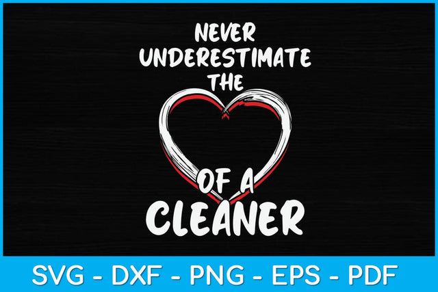 Never Underestimate the Heart of a Cleaner Svg Design SVG artprintfile 