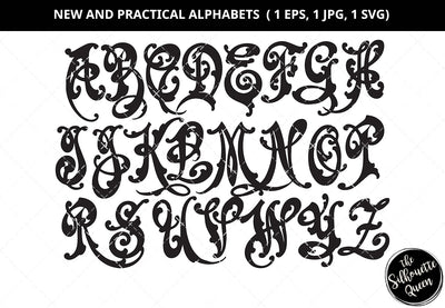 New alphabets svg, practical alphabet svg, decorative alphabets svg, monogram alphabet svg, split letter svg, alphabet svg bundle, ABC svg, font svg, symbols svg, cut files for circuit SVG Loveleen Kaur 
