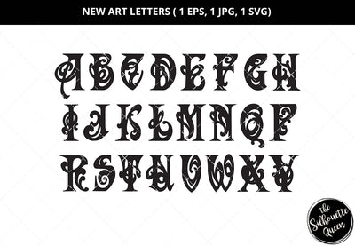 New art letters, capital letter svg, typography svg, printable alphabet svg, decorative alphabets svg, monogram alphabet svg, cut files for circuit SVG Loveleen Kaur 