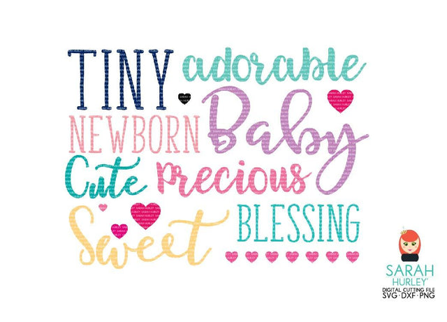 New Baby Word Art SVG Sarah Hurley 