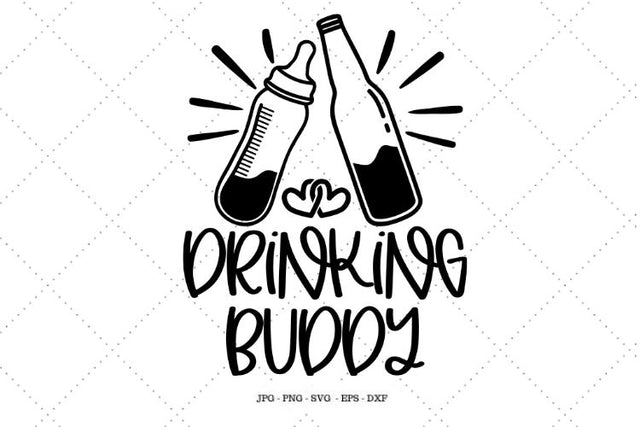 New Dad Gift, Funny Baby Gift, Daddy and Me Shirt, Matching Dad and Son, Drinking Buddies, Baby Shower Gift, Digital Download SVG SVG Digital Designer 