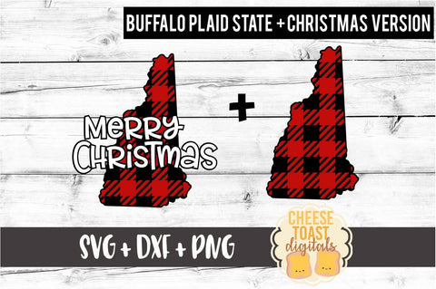 New Hampshire - Buffalo Plaid State - SVG PNG DXF Cut Files SVG Cheese Toast Digitals 