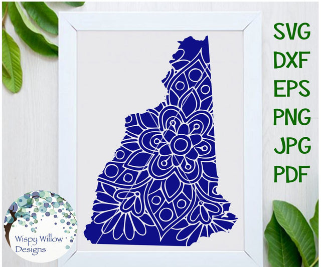 New Hampshire Mandala SVG Wispy Willow Designs 