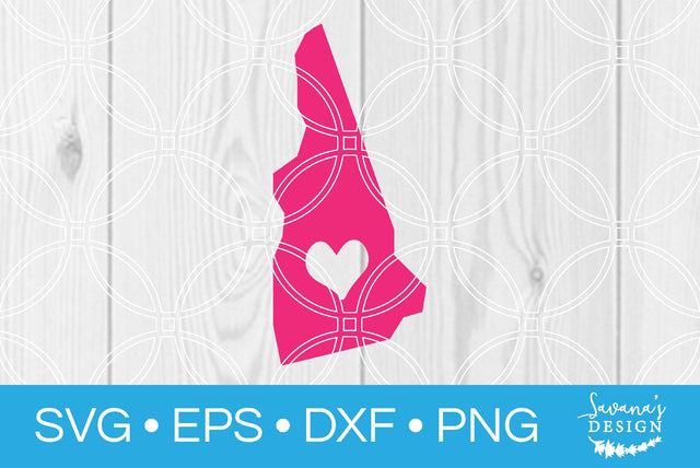 New Hampshire State with Heart SVG SavanasDesign 