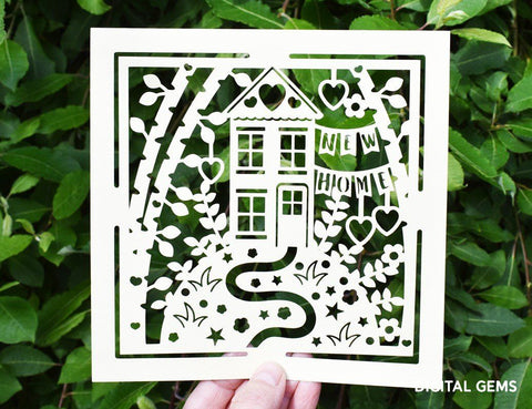 New home paper cut design. SVG Digital Gems 