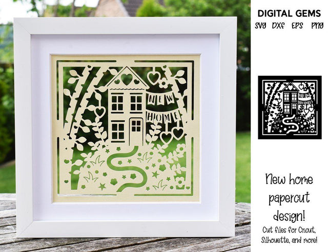 New home paper cut design. SVG Digital Gems 