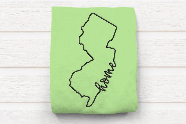 New Jersey Home State Outline Embroidery Embroidery/Applique DESIGNS Designed by Geeks 