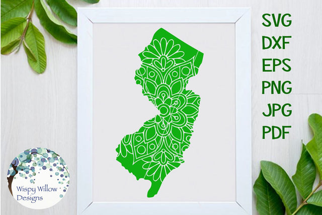 New Jersey Mandala SVG Wispy Willow Designs 
