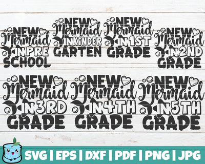 New Mermaid In School SVG Bundle SVG MintyMarshmallows 