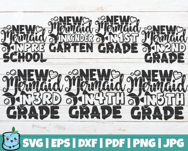 New Mermaid In School SVG Bundle SVG MintyMarshmallows 